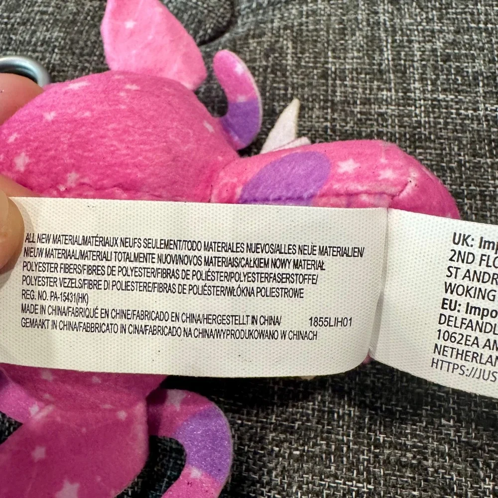 Disney Angel Plush Keychain Lilo & Stitch Experiment 624 Pink Star Bag Charm